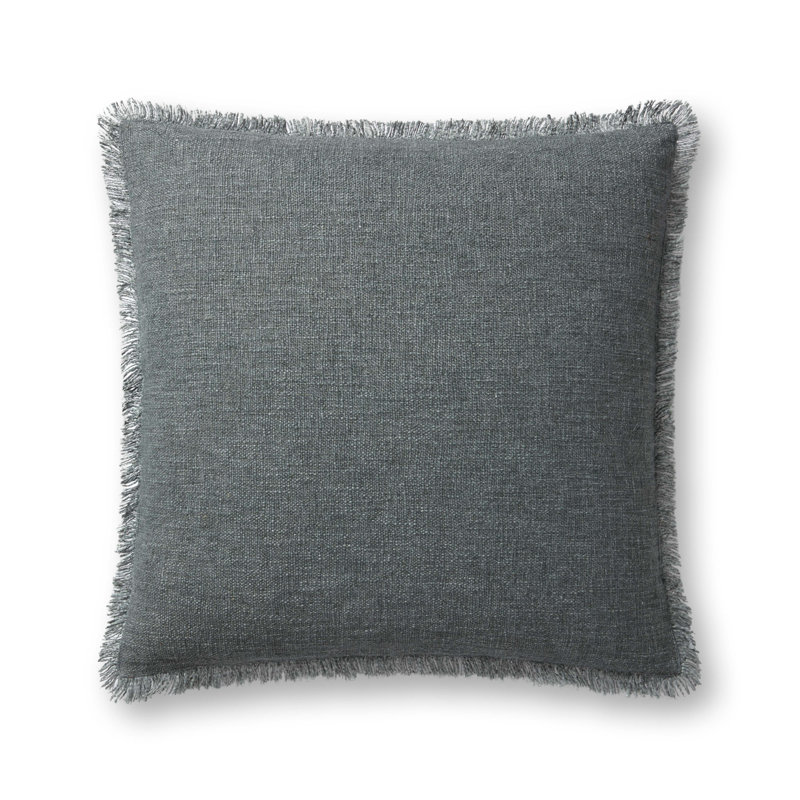 Amber Lewis x Loloi Sable Pillow, Blue, 22" x 22", Pillow Cover Only - No Insert
