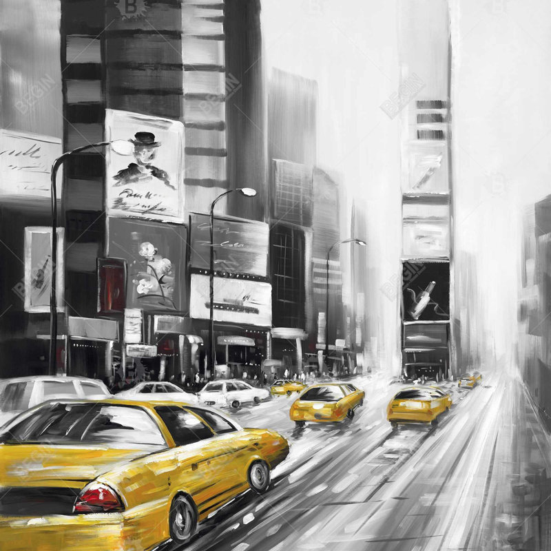 «Times Square and Yellow Taxis»
