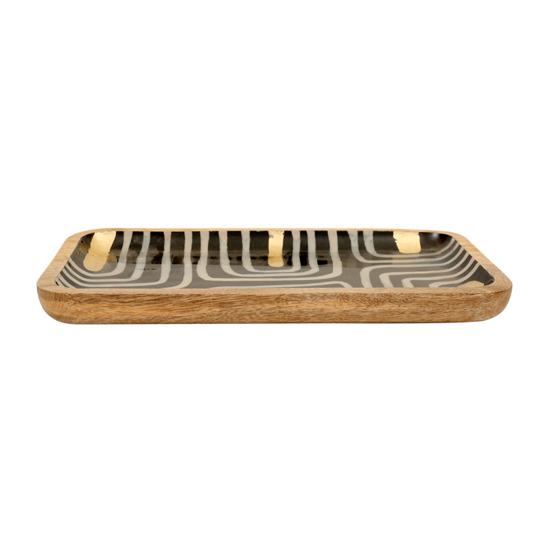 Aubrianna Rectangular Valet Tray, Black