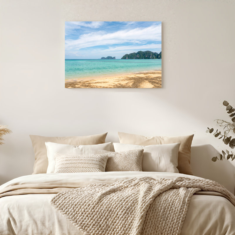 Art mural sur toile Gallery Wrap pour le salon, la chambre à coucher, le bureau ou le vestibule - décoration murale décorative avec ciel de plage