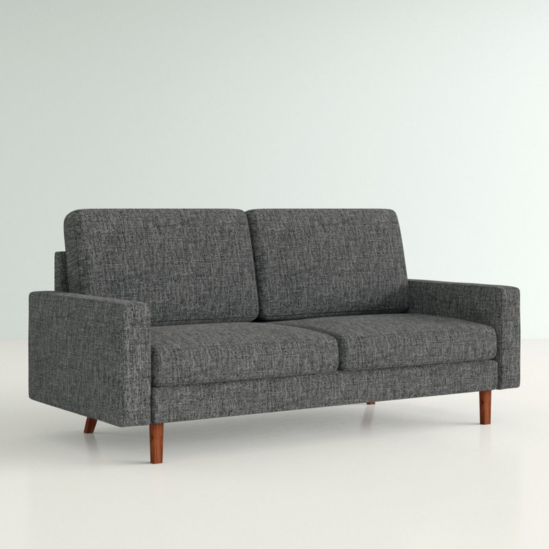 70" Square Arm Settee, Dark Gray