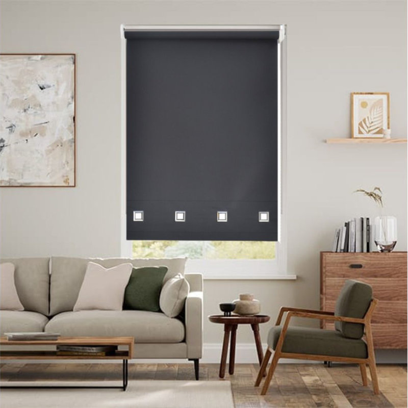 SQ Daylight Roller Blind, Black, 165 cm L x 90 cm W