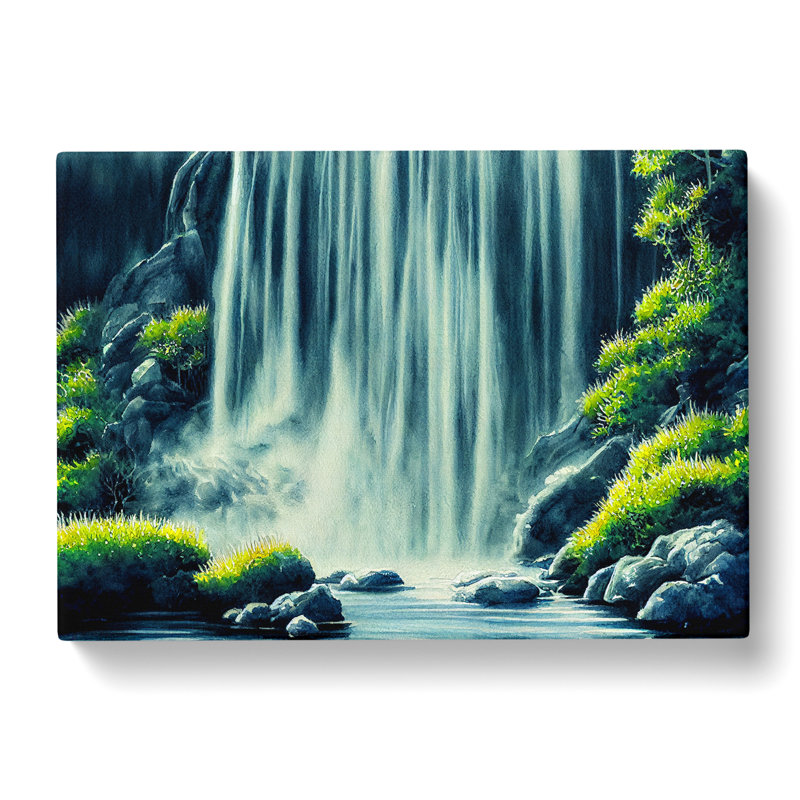 Lush Waterfall Vol.3 - Wrapped Canvas Painting, 35cm H x 50cm W x 3cm D