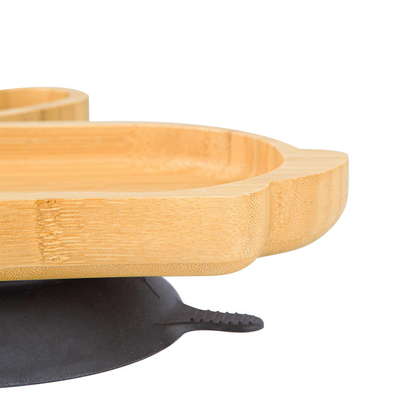 Tiny Dining - Children's Bamboo Suction Rabbit Plate, Black