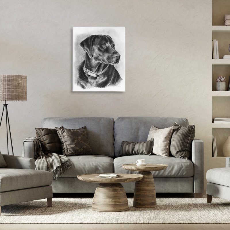 «Black Lab», art mural sur toile par Victoria Schultz, H 30 po x l 24 po