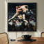 Intense lourde, bataille d'anneaux lourds, images rétro d'athlétisme, impression sur toile encadrée-123462540-123462539