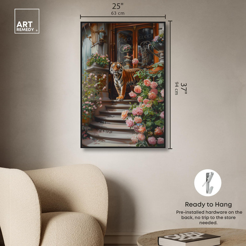 Art sur toile, art moderne, Cadre flottant noir, H 37 po x l 25 po