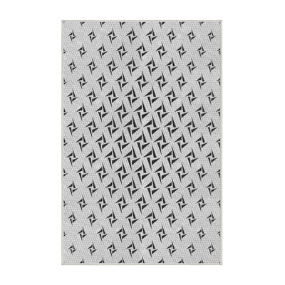 Tapis gris/noir tissé à la machine