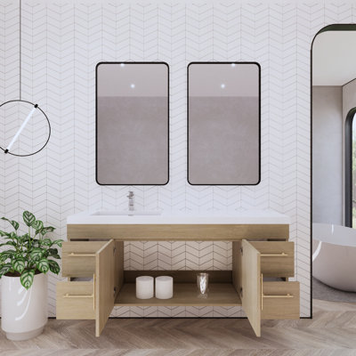Ensemble de meuble-lavabo mural simple 59 po Bastri