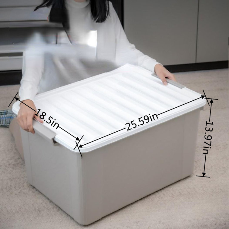 Umber Rea Thickened Storage Box Household Moving Box Clothes Toy Sorting Box  Wardrobe Storage Plastic Box With Pulley Box