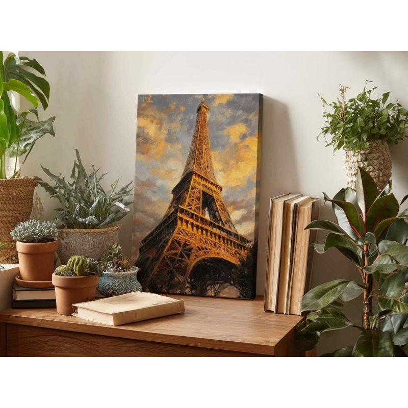 Impressionniste sur toile, Tour Eiffel impressionniste, H 30 po x l 20 po
