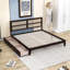 Lit plateforme en bois avec tiroirs de rangement et tête de lit-637032642-637032700