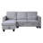 Nova 82.5" Light Gray Velvet Reversible Sleeper Sectional Sofa With Storage Chaise-222234523