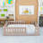 Full Wood Platform Bed With Guardrail-542431625