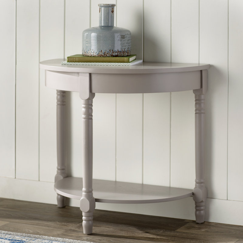 Console en bois massif 30 po Graer, Blanc frais