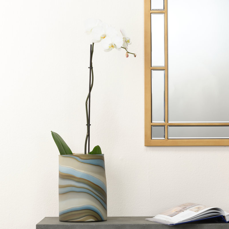 Terrene Handmade Glass Table Vase, 11" H x 8" W x 8" D