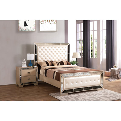 Contemporary Pearl Full Bed - Modern Bedroom Choice, 64"h X 60"w 87"d, , Construction Look,