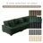 4 - Piece Upholstered Green Faux Rabbit Fur Flannel Modular Sectional Sofa with Armrests & Throw Pillows-1545015711