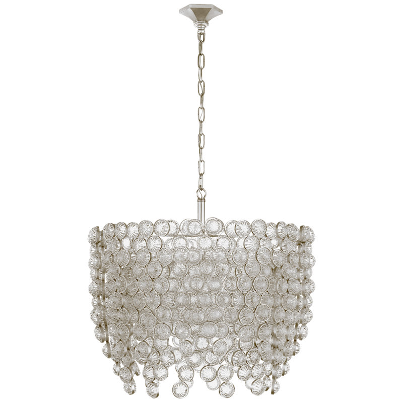 Julie Neill Milazzo Medium Waterfall Chandelier, Burnished Silver Leaf