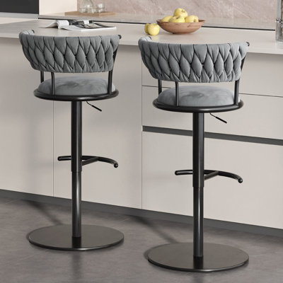 Chaises d'appoint grises à dossier rembourré (lot de 6)