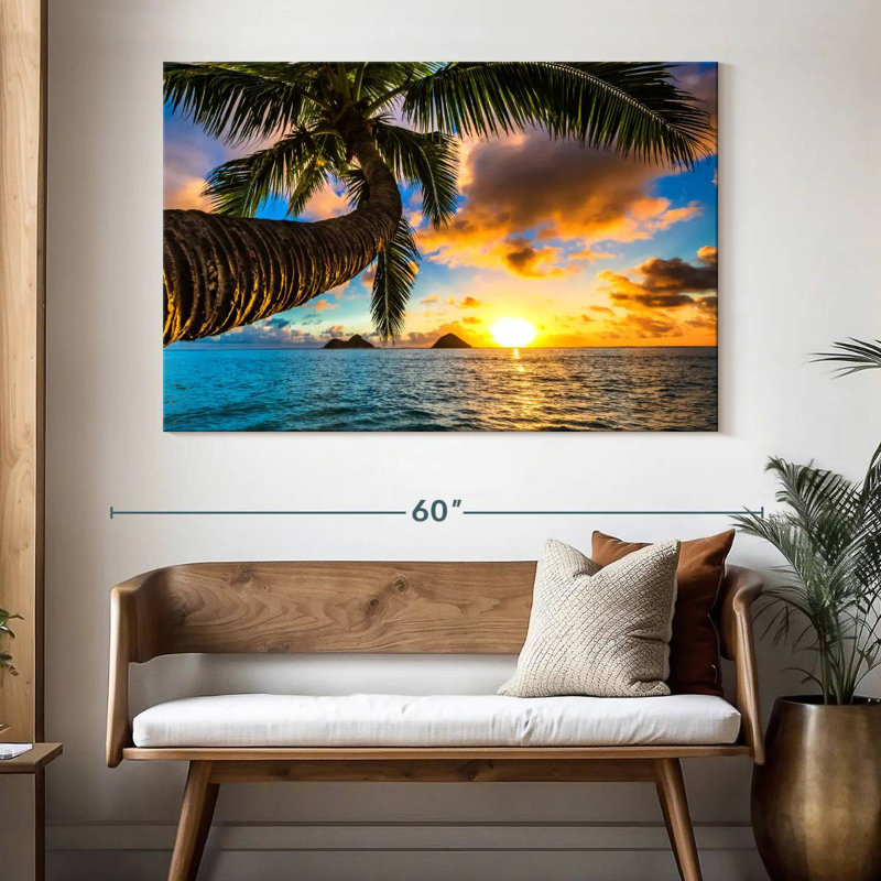 Plage Gillard Lanikai au coucher du soleil, H 34 po x l 51 po