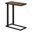 Table d'appoint, en forme de C, bout, côté, collation, stratifié brun, métal noir, contemporain, moderne-1146053141
