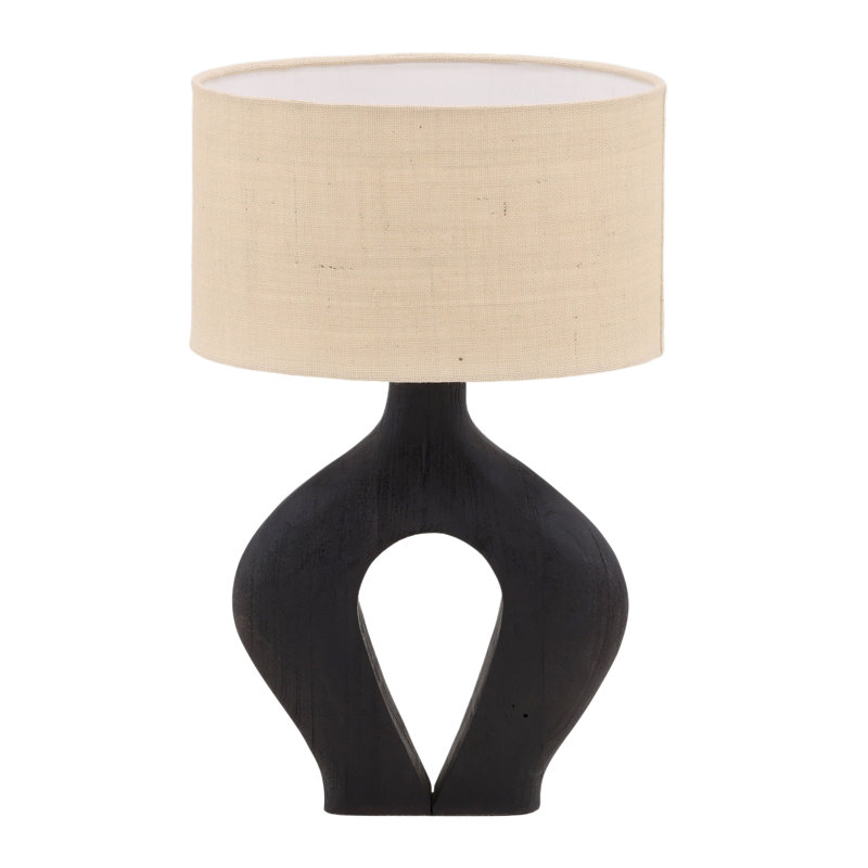 Delilah 16" Tall Table Lamp with Jute Shade, Black
