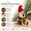 Statue de jardin solaire gnome de pêche 9,45 "avec lumières DEL
