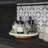 Round Distressed White Wood Lazy Susan Turntable Organizer Serving Tray With Metal Handles