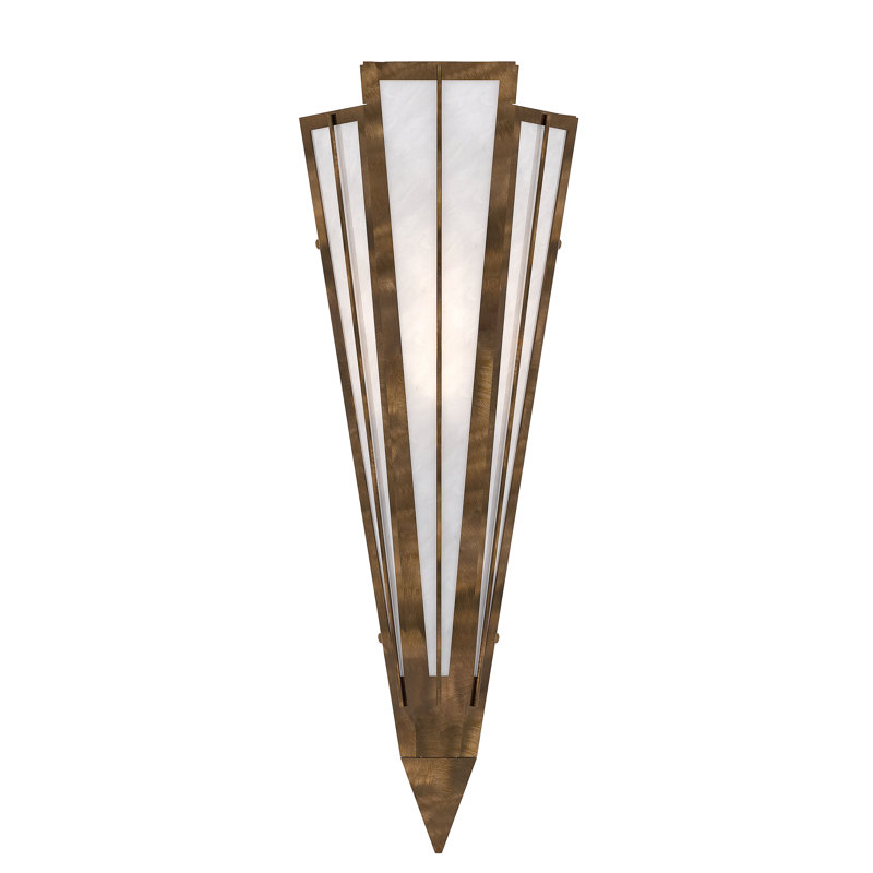 1 - Light Flush Mounted Sconce, Antique Copper, White, Glass