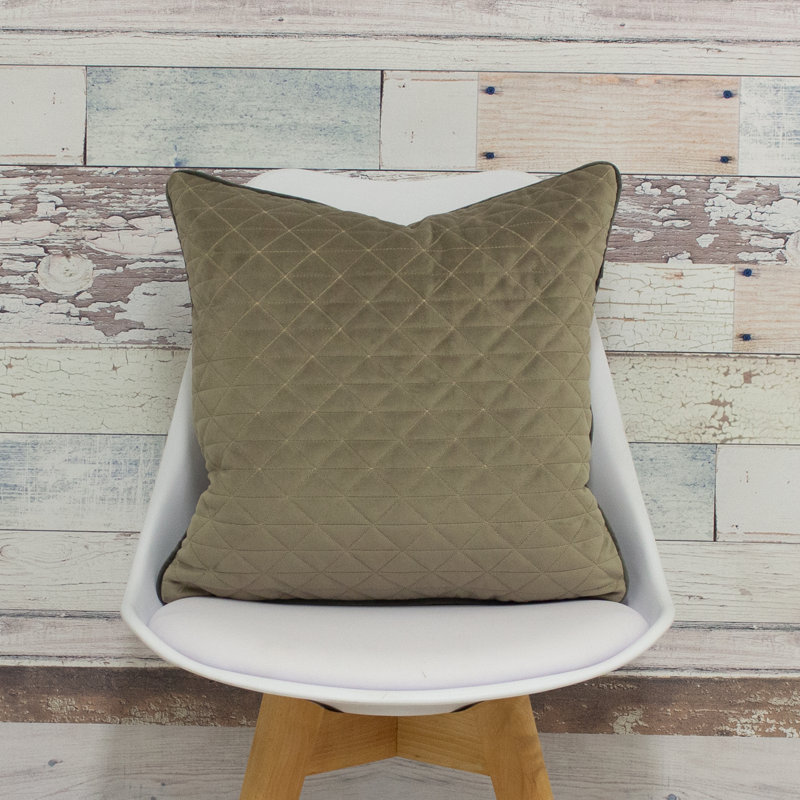 Alaray Geometric Square Cushion Cover, Taupe/Charcoal Grey