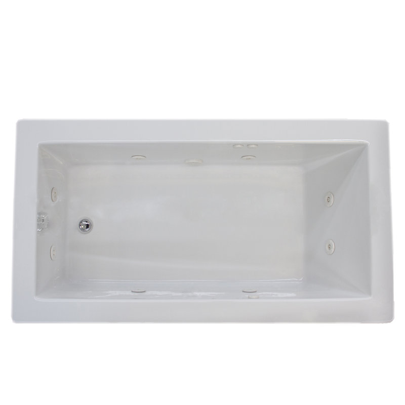 Guadeloupe 66'' x 36'' Drop-In Whirlpool Bathtub, Left