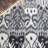 Ikat Hand Tufted Wool/Cotton Ikat Rug in Black/Ivory-1165656833