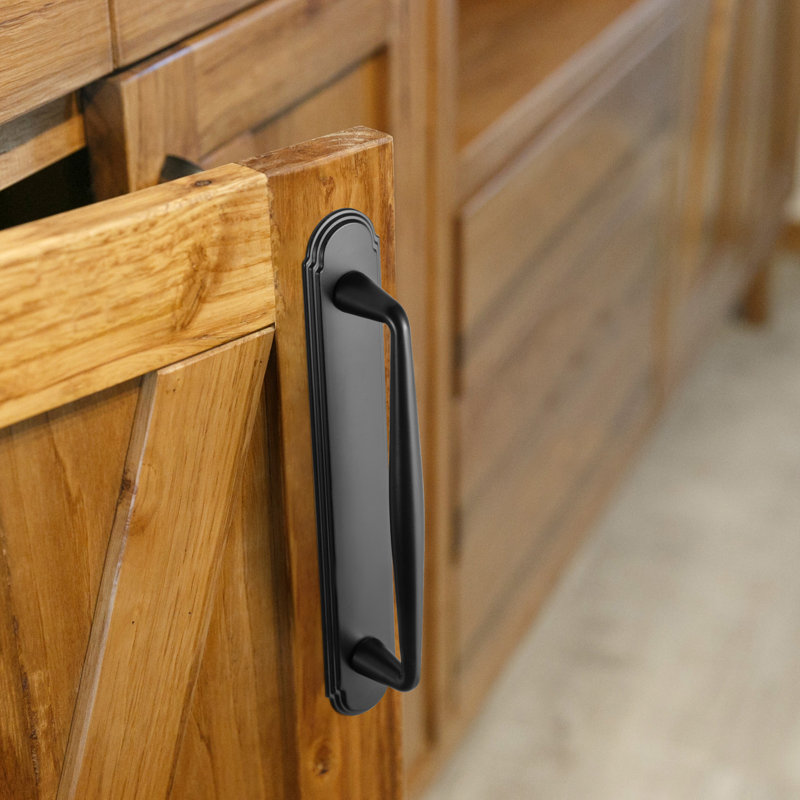 Solid Spindle Bar Pull With Backplate(G014) Multipack, 5", Black