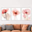 Ensemble de 3 décorations murales en bois aggloméré rouge coquelicot