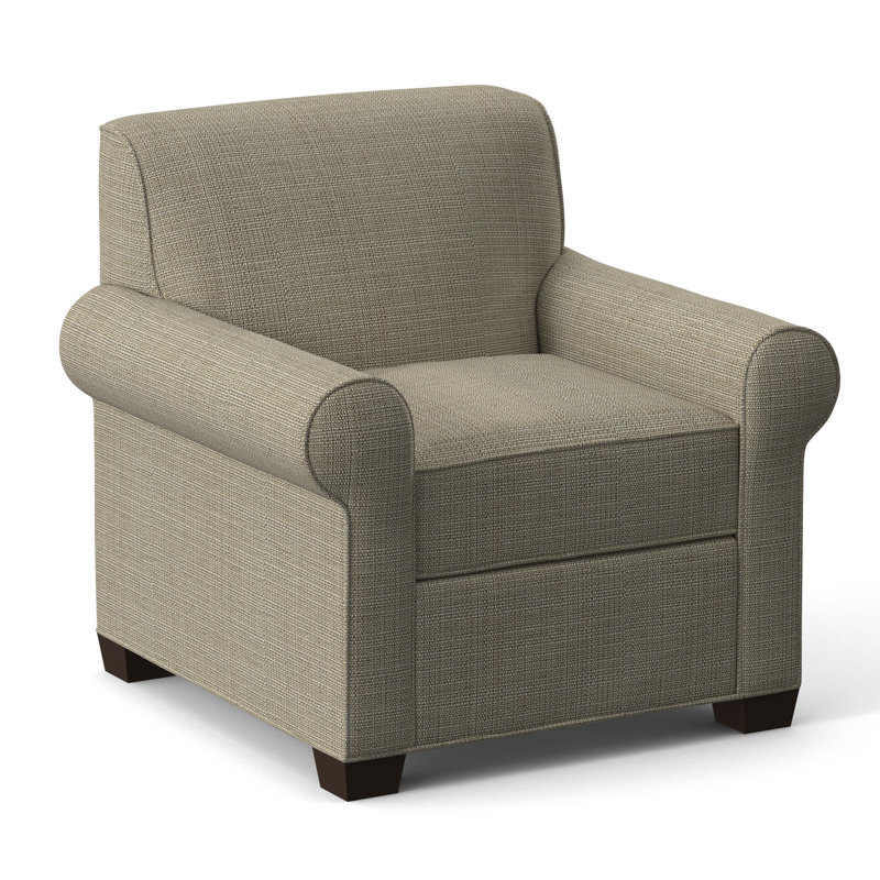 Finn Upholstered Armchair, Cafelle, Kanji Putty