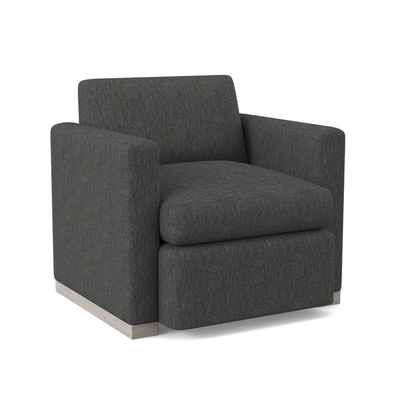 Ledger Sunbrella® Boucle Swivel Chair, Tortoise Shell Flax, Bisque
