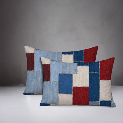 Kazie Patches Indoor/Outdoor Reversible Pillow