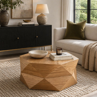 Table basse à plateau rabattable rétro avec rangement caché, placage en bois massif pour le salon et le bureau