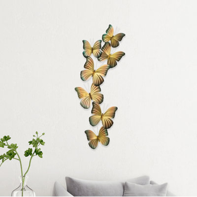 Décoration murale en métal à jet papillon