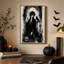 «Gothic Man with Raven and Pumpkin Under Moon», art mural sur toile-1966748025