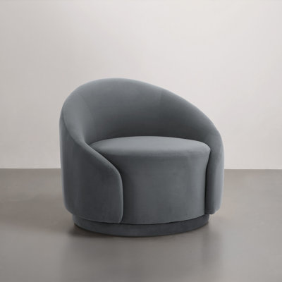 Fauteuil demi-tonneau pivotant rembourré Aunna