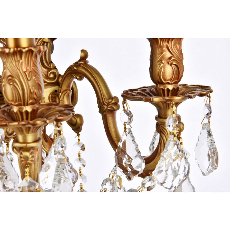 Aadyn Candle Wall Light, Crystal (Clear) / Royal Cut, French Gold