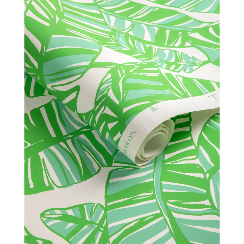 Lilly Pulitzer Go Bananas Wallpaper, White/Green