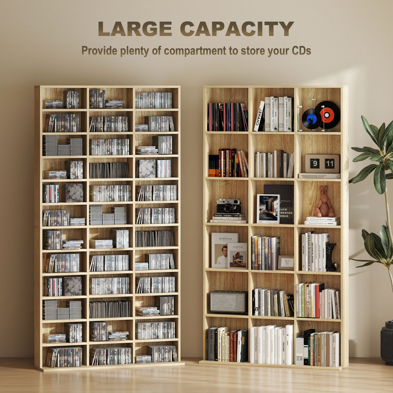 195cm H Media Shelves, Wood