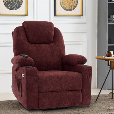 Florien Large Power Lift Recliner Chair with Massage and Heat for Big and Tall Elderly People, 3 Positions, Cup Holders, and USB Ports, Extended Footrest, Fabric