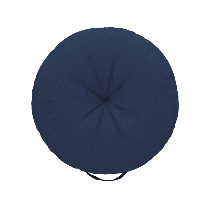 Sunbrella Indoor/Outdoor Floor Pillow, 26 Inch Circular Cushion Cover with Insert, Canvas Navy, Circular 26"
