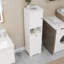 Armoire de trieur de linge inclinable à un compartiment et une porte avec sacs amovibles et surface peinte aux UV