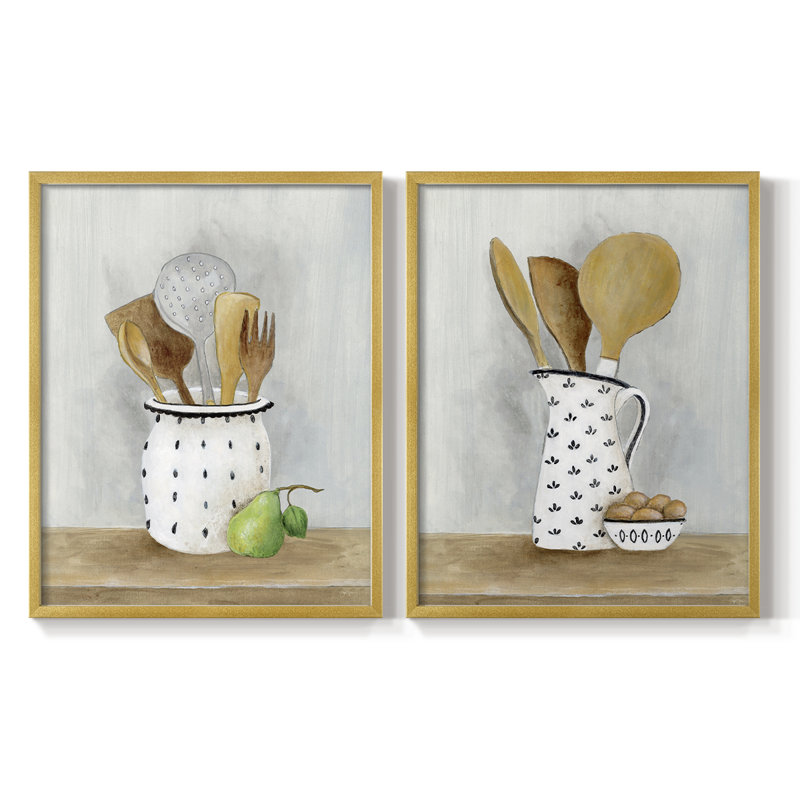 Impression encadrée I-Premium de Cottage Kitchen - prêt à être accroché - aucun clou requis - aucun clou requis, Doré