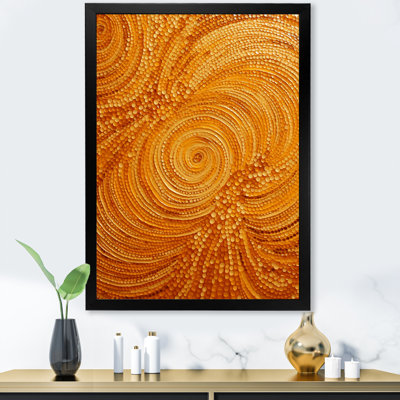 «Abstract Orange Swirl Collages VII», art mural abstrait